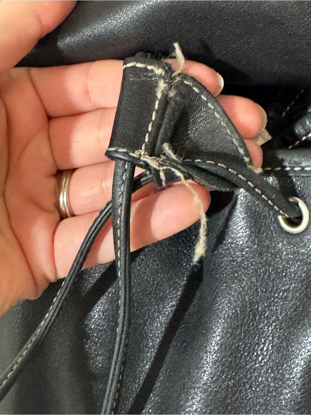 Coach 9569 Legacy Black Leather Drawstring Mini Backpack